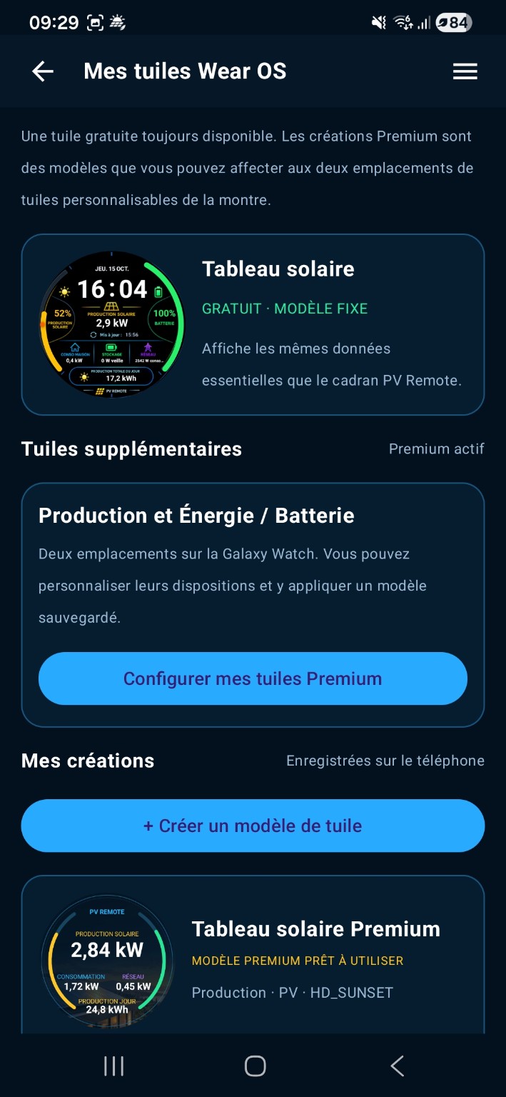 Capture réelle de PV Remote Android